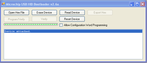 HID Bootloader Device Connected