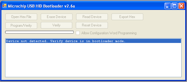 HID Bootloader Device not Connected